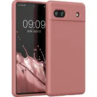 Kwmobile telefoonhoesje geschikt voor Google Pixel 6a - Hoesje met siliconen coating - Smartphone case in winter roze