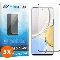 Mobigear Screenprotector geschikt voor HONOR Magic 4 Lite Glazen | Premium Screenprotector - Case Friendly - Zwart (3-Pack)