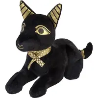 Nature Planet Pluche zwarte anubis knuffel - 20 cm - Anubisen Egyptische goden - dieren knuffels - Speelgoed voor baby/kinderen