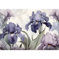 Consalnet Vliesbehang - Fotobehang - Natuur - Bloemen - Planten - Modern - Romantisch - Iris - Lavender - 104x152 cm (Hoogte x Lengte)