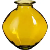 Mica Decorations Qin Vaas - 24x24x26 cm - Glas - Geel