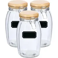 Zeller Weckpotten/inmaakpotten - 6x - 1.85L - glas - met beugelsluiting - incl. etiketten