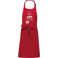 Kariban Naamcadeau - Naamschort - Keukenschort met naam - BBQ schort - verjaardag - Moederdag - Het smaakt het lekkerst bij: Meisjes NAAM naar keuze - rood