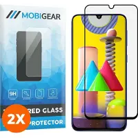 Mobigear Screenprotector geschikt voor Samsung Galaxy M31 Glazen | Premium Screenprotector - Case Friendly - Zwart (2-Pack)