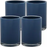 MSV Drinkbeker/limonadebeker - 4x - PS kunststof - donkerblauw - 440 ml - camping bekers - luxe