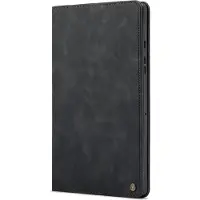 CASEME Tablethoes geschikt voor Samsung Galaxy Tab A7 | Tabletcase met pasjeshouder kaartenhouder | Tablet Hoes Hoesje gemaakt van Premium Suede imitatieleer | Bookcase met regelbare standen - Zwart