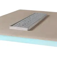 Wiper Betegelbare doucheplaat 100 x 100 cm met goot Showerlay Mistral afvoer horizontale goot hoofdzijde betegelbaar douchebord douchebak gelijkvloers