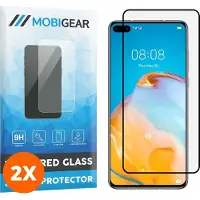 Mobigear Screenprotector geschikt voor Huawei P40 Glazen | Premium Screenprotector - Case Friendly - Zwart (2-Pack)