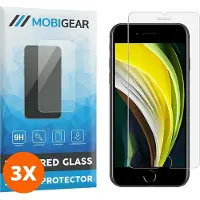 Mobigear Screenprotector geschikt voor Apple iPhone SE (2020) Glazen | Screenprotector - Case Friendly (3-Pack)