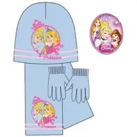 Disney Princess 3-Delige Set - Muts + Sjaal + Handschoenen - Blauw - Maat 52 cm (±2-5 jaar)