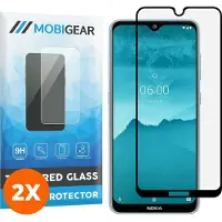 Mobigear Screenprotector geschikt voor Nokia 7.2 Glazen | Premium Screenprotector - Case Friendly - Zwart (2-Pack)