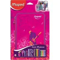 Maped Etui gevuld 2-vaks 34-delig Girly