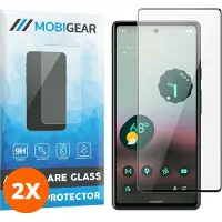 Mobigear Screenprotector geschikt voor Google Pixel 7a Glazen | Premium Screenprotector - Case Friendly - Zwart (2-Pack)
