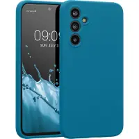Kwmobile telefoonhoesje geschikt voor Samsung Galaxy A54 5G - TPU backcover met siliconen coating - Smartphone case in rifblauw