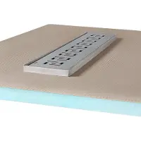Wiper Betegelbare doucheplaat 90 x 160 cm met goot Showerlay Tivano afvoer horizontale goot hoofdzijde betegelbaar douchebord douchebak gelijkvloers