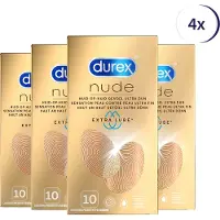 Durex Condooms Nude Extra Lube 10st - 4 Stuks - Voordeelverpakking