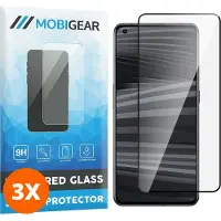 Mobigear Screenprotector geschikt voor Realme GT2 Glazen | Premium Screenprotector - Case Friendly - Zwart (3-Pack)