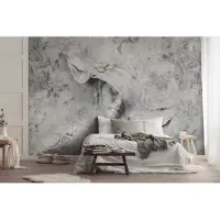 Consalnet Vliesbehang - Fotobehang - Beton - Imitatie - Vrouw - Muur - Sculptuur - 146x208 cm (Hoogte x Lengte)
