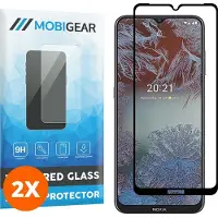 Mobigear Screenprotector geschikt voor Nokia G20 Glazen | Premium Screenprotector - Case Friendly - Zwart (2-Pack)