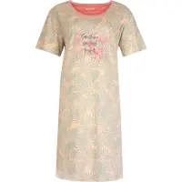 Irresistible Dames Nachthemd - Blader print - Roze - Maat S