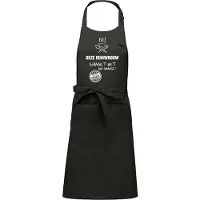 Kariban Cadeauschort - tekstschort - Keukenschort - BBQ schort - verjaardag - moederdag - het smaakt het lekkerst bij deze Buurvrouw - chique grijs