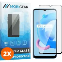 Mobigear Screenprotector geschikt voor Realme C11 (2021) Glazen | Premium Screenprotector - Case Friendly - Zwart (2-Pack)