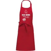 Kariban Cadeauschort - tekstschort - Keukenschort - BBQ schort - verjaardag - moederdag - het smaakt het lekkerst bij deze Mama - rood