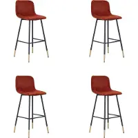 Bronx71 Velvet barkruk Mikky koper 68 - 79 cm - barkrukken set van 4 - barstoel