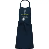 Kariban Naamcadeau - Naamschort - Keukenschort met naam - BBQ schort - verjaardag - Vaderdag - Het smaakt het lekkerst bij: Jongens NAAM naar keuze -navy blauw
