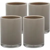 MSV Drinkbeker/limonadebeker - 4x - PS kunststof - taupe - 440 ml - camping bekers - luxe design