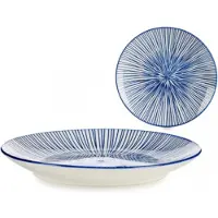 Arte Regal VESSIA Porseleinen Borden 20cm blauw gestreept dessert 3-delige
