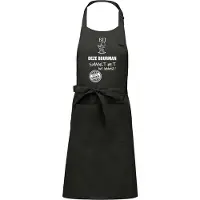 Kariban Cadeauschort - tekstschort - Keukenschort - BBQ schort - verjaardag - vaderdag - het smaakt het lekkerst bij deze Buurman - chique grijs