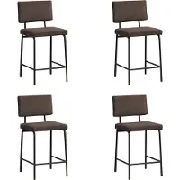 Bronx71 Industriële barkruk Espen antraciet eco-leer 64-77 cm - Barkrukken set van 4 - barstoel