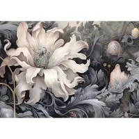 Consalnet Vliesbehang - Fotobehang - Bloem - Bladeren - Bloemen - Planten - Bloemblaadje - Wit - 146x208 cm (Hoogte x Lengte)