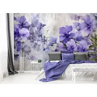 Consalnet Vliesbehang - Fotobehang - Bloemen - Planten - Romantisch - Bladeren - Lavender - Bloemblaadje - Paars - 219x312 cm (Hoogte x Lengte)
