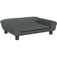 vidaXL Hondenmand 70x48x22 cm fluweel donkergrijs