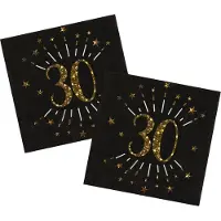 SANTEX Verjaardag feest servetten leeftijd - 50x - 30 jaar - goud - 33 x 33 cm