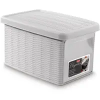 Kerbl Opbergmand - Opbergbox - 'Elegance' - Multifunctioneel - klepje aan voorkant - Bakje - Wit - Maat S