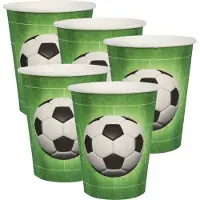 SANTEX feest wegwerp bekertjes - voetbal - 50x stuks - 270 ml - groen - karton