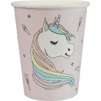 SANTEX feest wegwerp bekertjes - Eenhoorn Thema - 10x stuks - 270 ml - karton - unicorn/magie