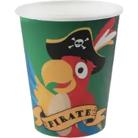 SANTEX feest wegwerp bekertjes - piraat - 10x stuks - 270 ml - groen - karton
