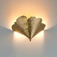 Holländer Design wandlamp Ginkgo, messing / goud, Woon-/ Eetkamer, metaal, Design, Wandlamp design