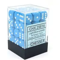 Chessex Opaak Lichtblauw/wit D6 12mm Dobbelsteenset (36 stuks)