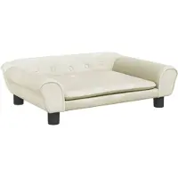 vidaXL Hondenmand 70x48x22 cm fluweel crèmekleurig