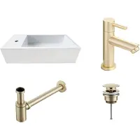Saniclear fonteinset Alaska links met gouden kraan