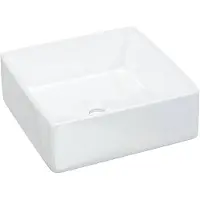 vidaXL Wasbak 37x37x13 cm vierkant keramiek wit