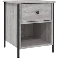 vidaXL Nachtkastje 40x42x50 cm bewerkt hout grijs sonoma eikenkleurig