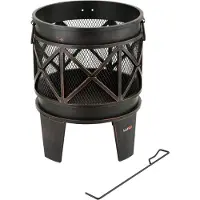 TOYA 2-in-1 Vuurkorf met handgrepen zwart