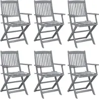 vidaXL Tuinstoelen 6 st inklapbaar met kussens massief acaciahout