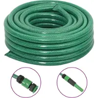 The Living Store - Tuinslang - met - koppelingsset - 0,75'' - 10 - m - PVC - groen